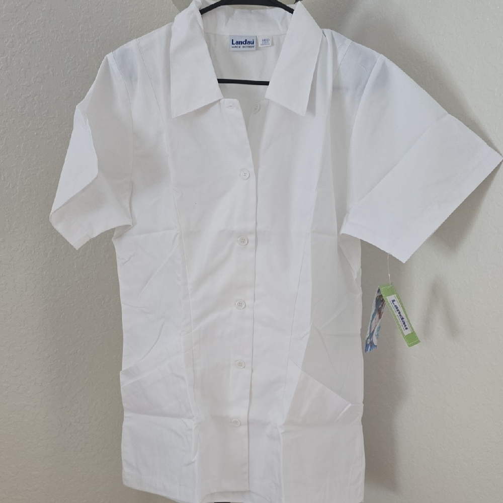 Landau White Short Sleeve Jacket